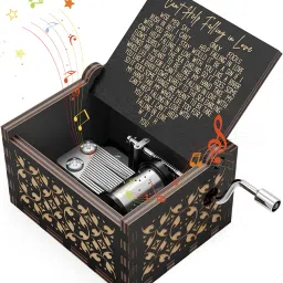 Music Box Can't Help Falling in Love Wooden Music Box, Antique Engraved Musical-22