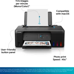 Canon PIXMA MegaTank G1737 Single Function Color Ink Tank Printer with Black (135 ml) & Color (70 ml) ink bottles image 4