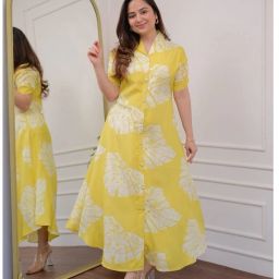 Floral Print Viscose Rayon Semi Stitched Anarkali Gown-image-42