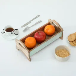 wooden home Mango Wood White Distress Rectangular Serving Tray in Natural Finish-picture-19