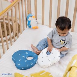 cherilo Memory Foam Head Shaping Pillow for New Born Baby, Memory Foam Geometric Baby Pillow Pack of 1 image 2