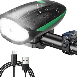 Bike Horn and Light 140 DB with 250 Lumen Light 3 Modes Run with 3 AAA battries LED Front Light-image-0