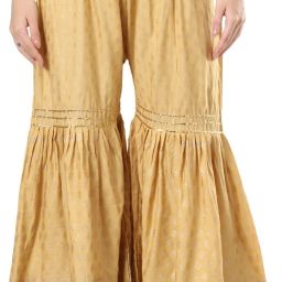 Women Regular Fit Beige Cotton Silk Trousers-image-92