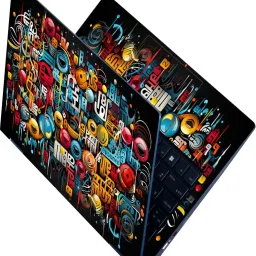 Flipkart SmartBuy Full Body Laptop Skin Sticker - Colorful Vector Art of a Collection Self Adhesive Vinyl Laptop Decal 15.6-image-97