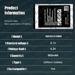 TokTon Mobile Battery ForSamsung Guru Fm Plus / Guru Music 2/ Guru 1200 / 800mAh image 5