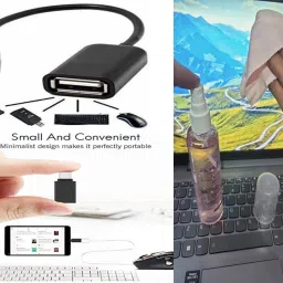 ANJO Wired Keyboard-Wired Mouse-Pad-Hub2.0-Cleaner-OTG C&Micro-Ext Cable-LED-Skin Combo Set image 5