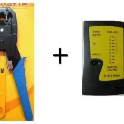 GoodsBazaar Combo of Crimping Tool and Lan Cable Tester RJ 45 RJ11 Combo Set-25