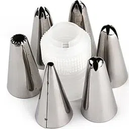 6 Pc Cake Decorating Nozzle with Stainless Steel Piping Cream Frosting Nozzles Kitchen Tool Set-image-5