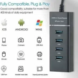 TERABYTE 4 Port USB HUB SuperSpeed 3.0 Portable Mini-Hub "Parking Strip" - Bus Powered - For Pendrive, Mouse, Keyboards, Camera, Mobile, Tablet, PC, Laptop, TV Etc (Black) USB Hub (Black) 4 Port USB HUB SuperSpeed 3.0 Portable Mini-Hub USB Hub (Black) 4 Port USB HUB SuperSpeed 3.0 Portable Mini-Hub "Parking Strip" - Bus Powered - For Pendrive, Mouse, Keyboards, Camera, Mobile, Tablet, PC, Laptop, TV Etc (Black) USB Hub (Black) 4 Port USB HUB SuperSpeed 3.0 Portable Mini-Hub USB Hub (Black) USB Hub image 2