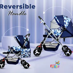 little funky Adjustable backrest, 360° Swivel Wheel , Reversible Handlebar Pram Stroller image 4