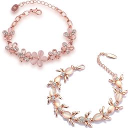 Alloy Crystal Gold-plated Bracelet Set-image-38