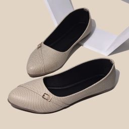 Women Ballerina Ballet Flats | Soft Bellies with Buckle for Office & Casual Wear Bellies For Women-image-0