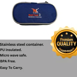 real food Insulated Lunch Box set 2 stainless steel container + 1 BPA free container box 3 Containers Lunch Box image 4