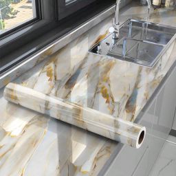 200 cm White And Gold Kitchen Wallpaper Self Adhesive Sticker-image-48
