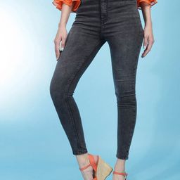 Freehand by The Indian Garage Co Women Black Skinny Fit Denim Jeans-picture-23