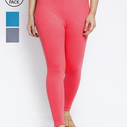 GRACIT Women Pack Of 3 Solid Ankle-Length Leggings-image-98