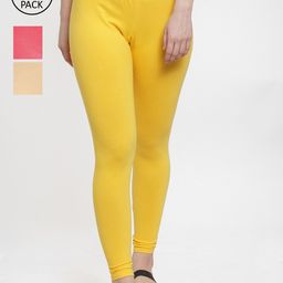 GRACIT Women Pack Of 3 Solid Ankle-Length Leggings-image-51