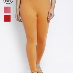 GRACIT Women Pack Of 3 Solid Ankle-Length Leggings-image-68