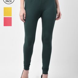 GRACIT Women Pack Of 3 Solid Ankle Length Leggings-image-54