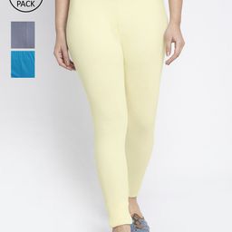GRACIT Women Pack of 3 Solid Ankle-Length Leggings-image-100