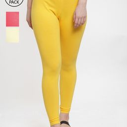GRACIT Women Pack Of 3 Solid Ankle-Length Leggings-image-74