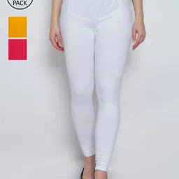 GRACIT Women Pack Of 3 Solid Churidar-Length Leggings-picture-20