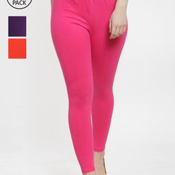 GRACIT Women Pack Of 3 Ankle-Length Leggings-image-93