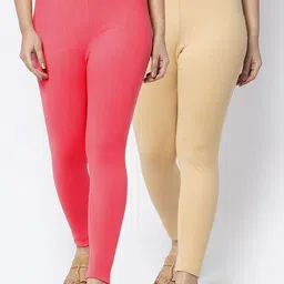 Jinfo Women Pack Of 2 Solid Ankle-Length Leggings-picture-41