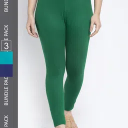 GRACIT Pack Of 3 Ankle-Length Leggings-image-65