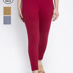 Jinfo Women Cotton Ankle Length Leggings Pack of 3-image-82