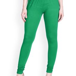 LYRA Women Green Solid Churidar-Length Leggings-picture-31