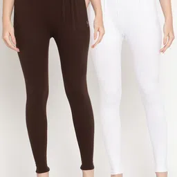TAG 7 Women Pack Of 2 Solid Comfort-Fit Ankle-Length Leggings-picture-10
