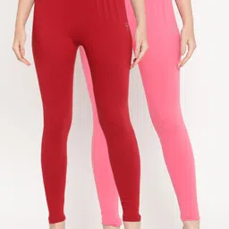 TAG 7 Women Pack Of 2 Solid Comfort-Fit Ankle-Length Leggings-picture-10