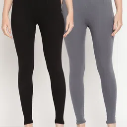 TAG 7 Women Pack Of 2 Solid Comfort-Fit Ankle-Length Cotton Leggings-picture-13