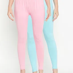 TAG 7 Women Pack Of 2 Solid Comfort-Fit Ankle-Length Leggings-image-87