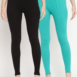 TAG 7 Women Pack Of 2 Solid Comfort-Fit Ankle-Length Leggings-picture-41