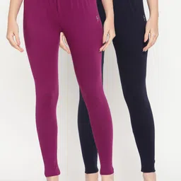 TAG 7 Women Pack Of 2 Solid Comfort-Fit Ankle-Length Leggings-picture-15