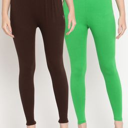 TAG 7 Women Pack Of 2 Solid Comfort-Fit Ankle-Length Leggings-image-99