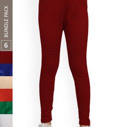 IndiWeaves Girls Pack of 6 Ankle-Length Wool Leggings-picture-2
