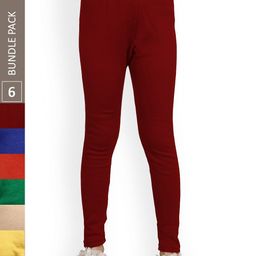 IndiWeaves Girls Pack of 6 Ankle-Length Leggings-picture-32