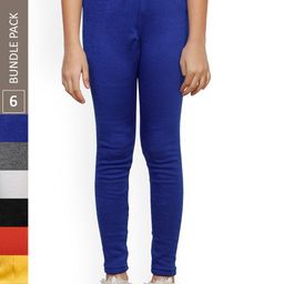 IndiWeaves Girls Pack Of 6 Ankle Length Warm Leggings-picture-16