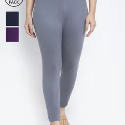 Jinfo Women Cotton Ankle Length Leggings Pack of 3-picture-31