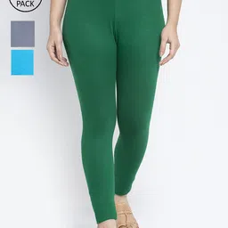 Jinfo Women Pack Of 3 Solid Ankle-Length Leggings-picture-47