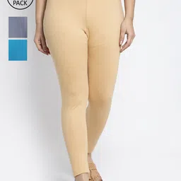 Jinfo Women Pack Of 3 Solid Ankle-Length Leggings-picture-27