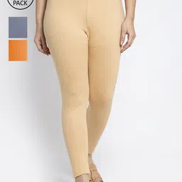 Jinfo Women Pack Of 3 Solid Ankle-Length Leggings-picture-43
