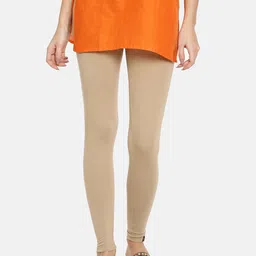 TWIN BIRDS Women Beige Solid Ankle-Length Leggings-29