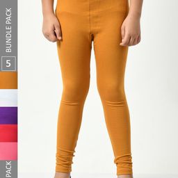 BAESD Girls Pack Of 5 Churidar Length Leggings-image-82