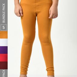 BAESD Girls Pack Of 5 Churidar-Length Leggings-image-79