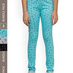 IndiWeaves Girls Pack Of 3 Printed Pure Cotton Ankle Length Leggings-picture-21