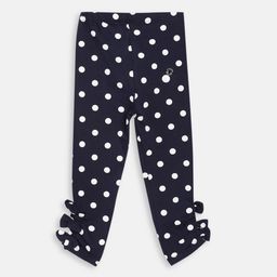 Blue Giraffe Girls Navy Blue & White Printed Leggings-image-61